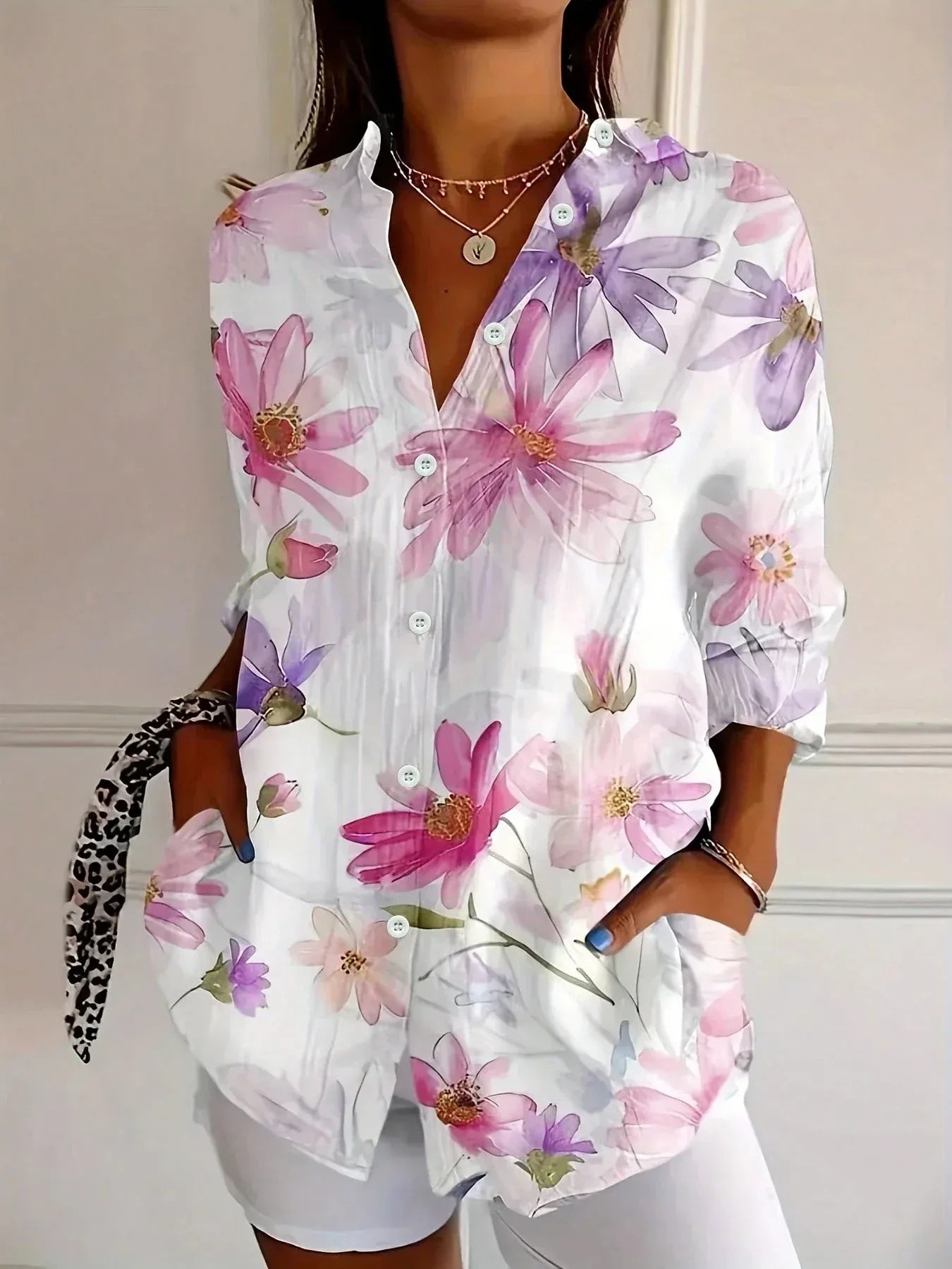 Colorful Blouse with Playful All-Over Print