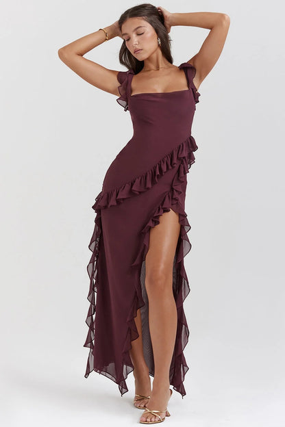Julia Ruffled Evening Dress