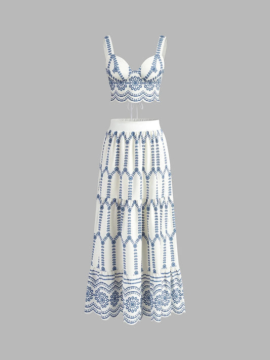 Dawn Printed Skirt and Top Set