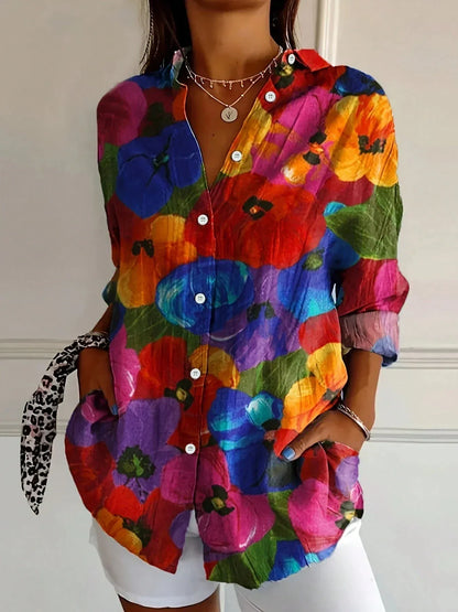 Colorful Blouse with Playful All-Over Print