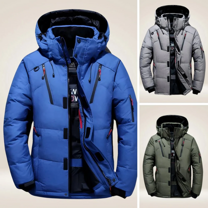 Down Winter Jacket with Removable Hood