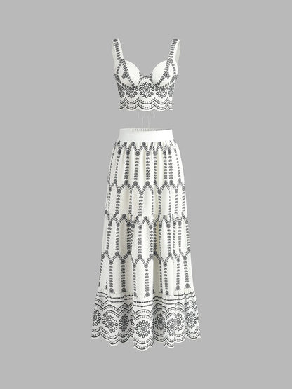 Dawn Printed Skirt and Top Set
