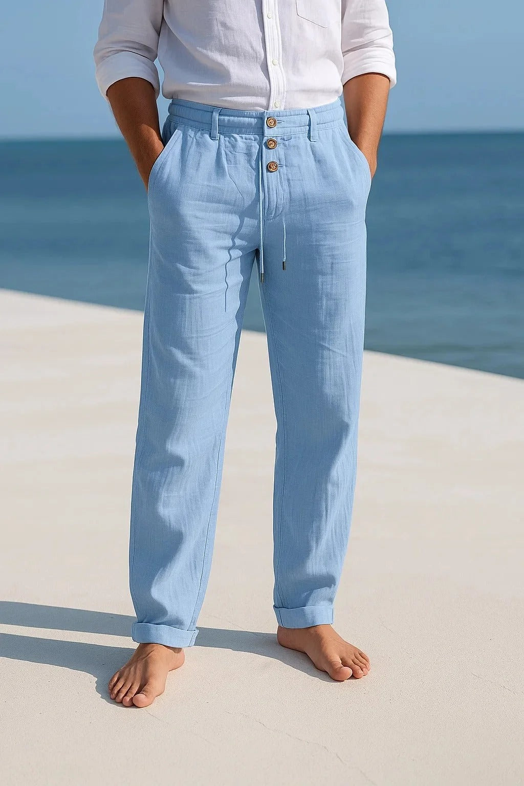 Men's Lightweight Linen Summer Trousers