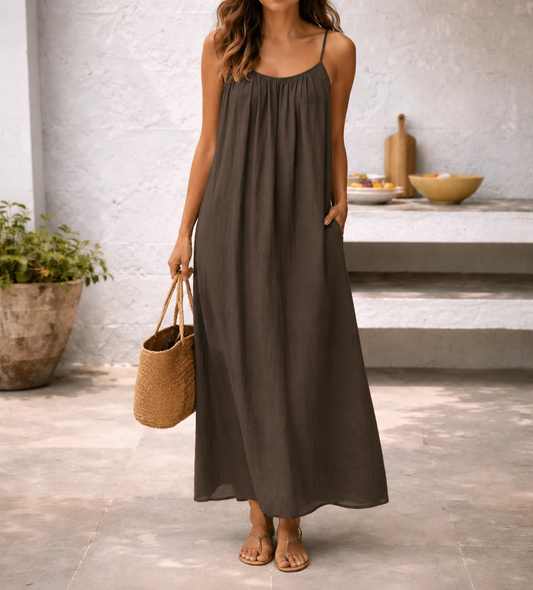 Women's Maxi Slip Dress with Adjustable Straps
