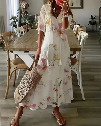 Boho Relaxed Fit Dress with Tassel Details