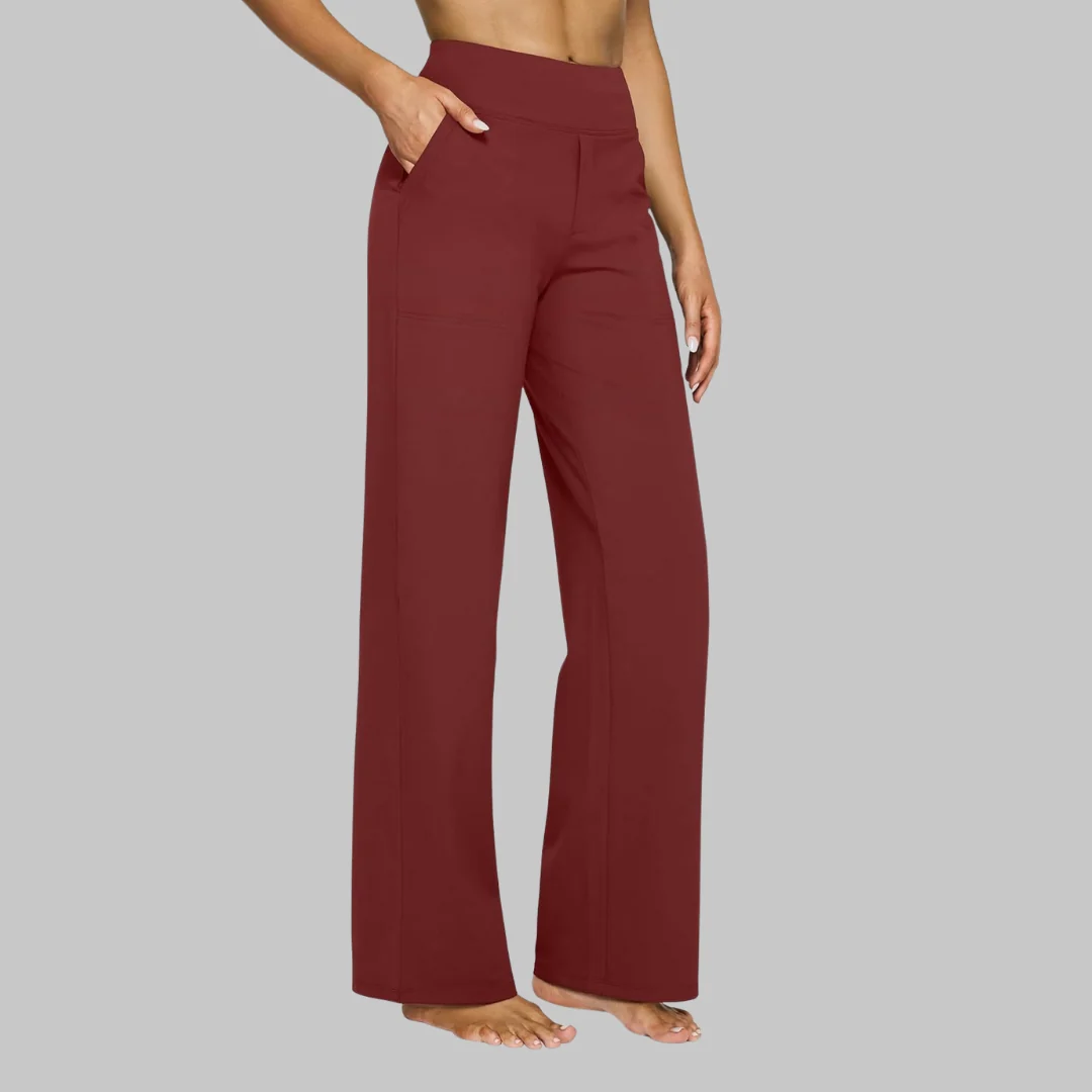 Women's High-Waisted Stretch Wide-Leg Pants