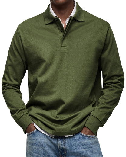 Long-Sleeved Luxury Polo Shirt – Comfortable & Versatile