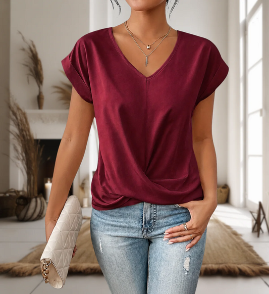 Sweetheart Neck T-Shirt with Light Stretch