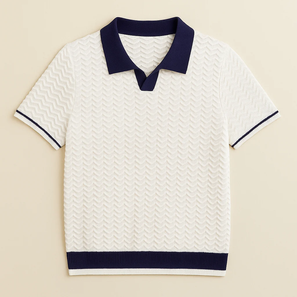 Men's Textured Polo Shirt