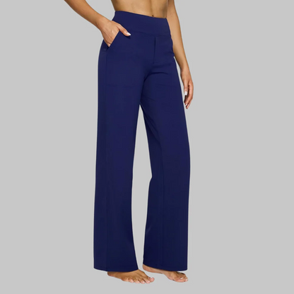 Women's High-Waisted Stretch Wide-Leg Pants