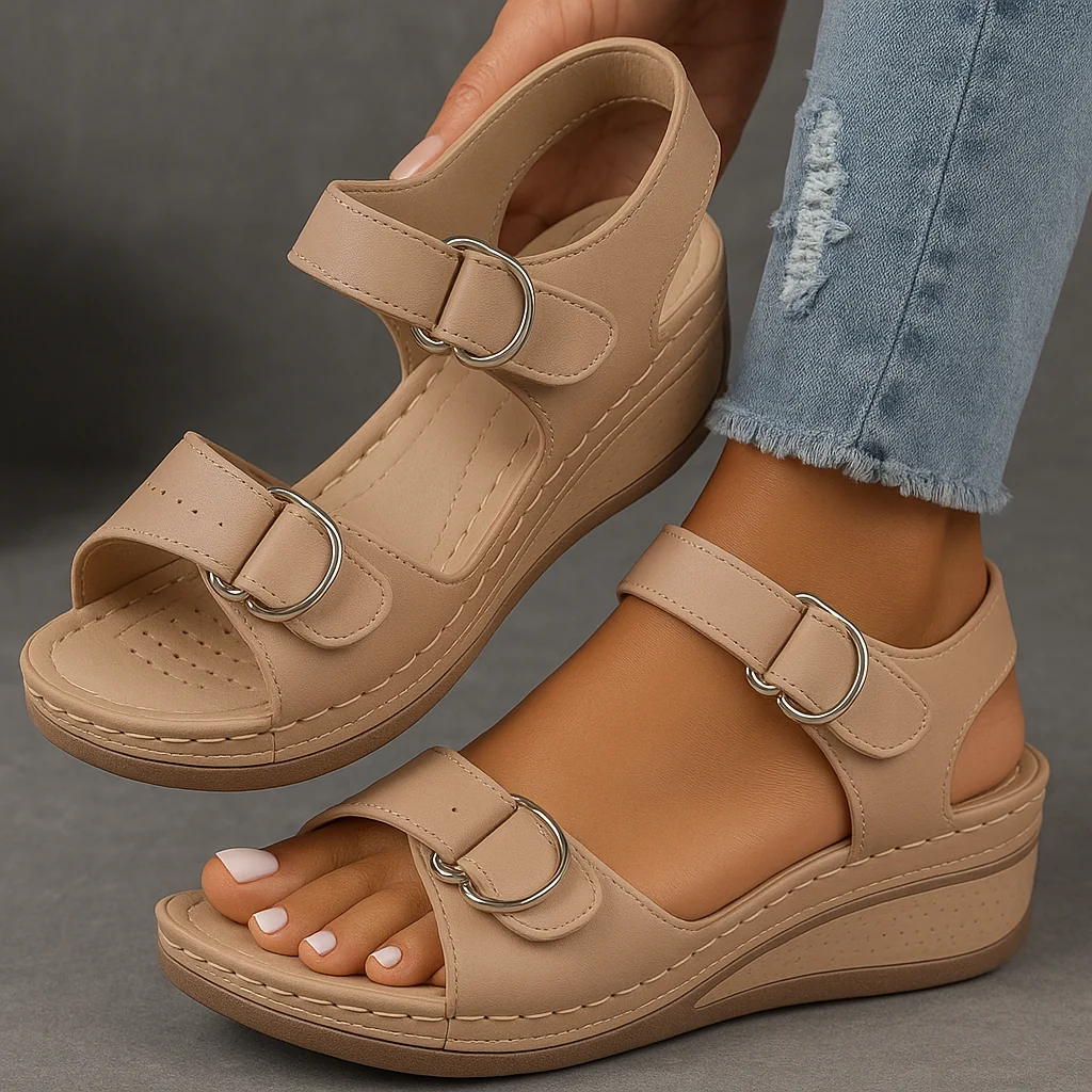 Orthopedic Wedge Sandals with Adjustable Straps