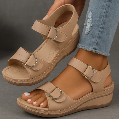 Orthopedic Wedge Sandals with Adjustable Straps