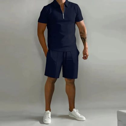 Men's Zip Polo and Shorts Co-Ord Set