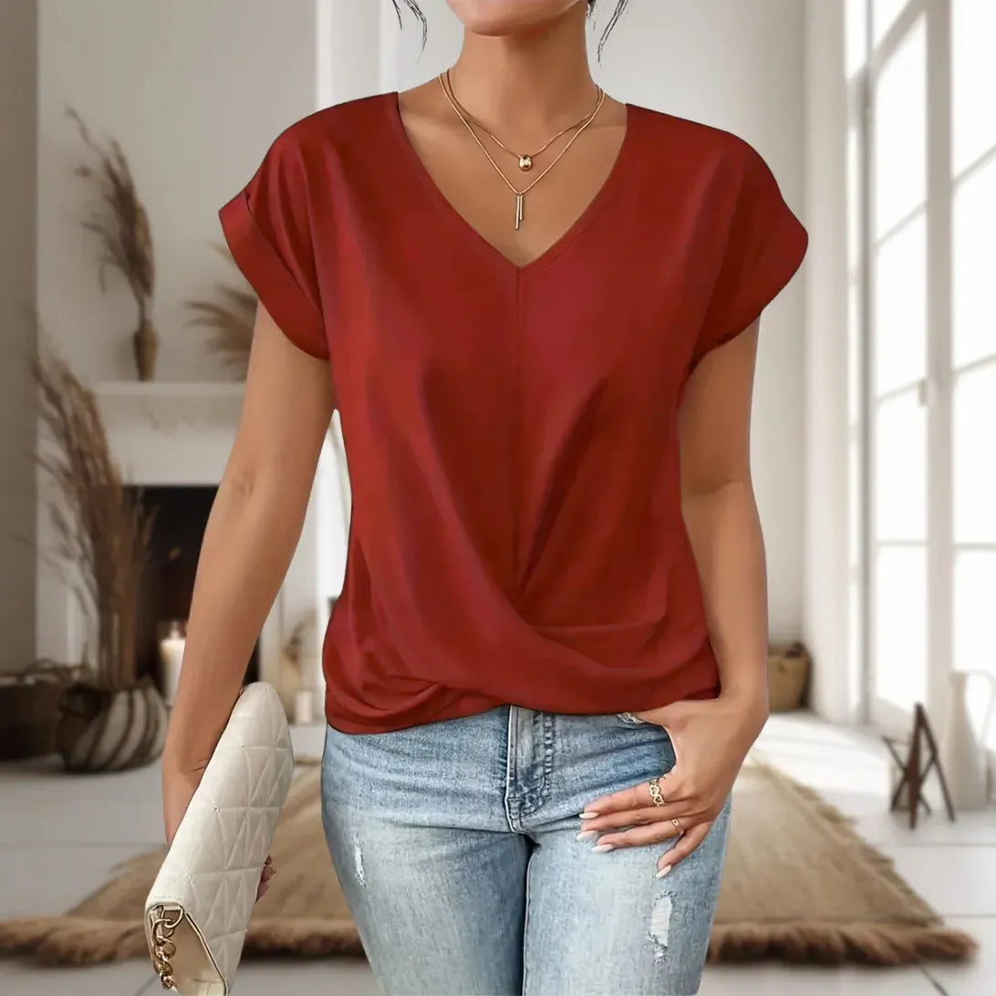 Sweetheart Neck T-Shirt with Light Stretch