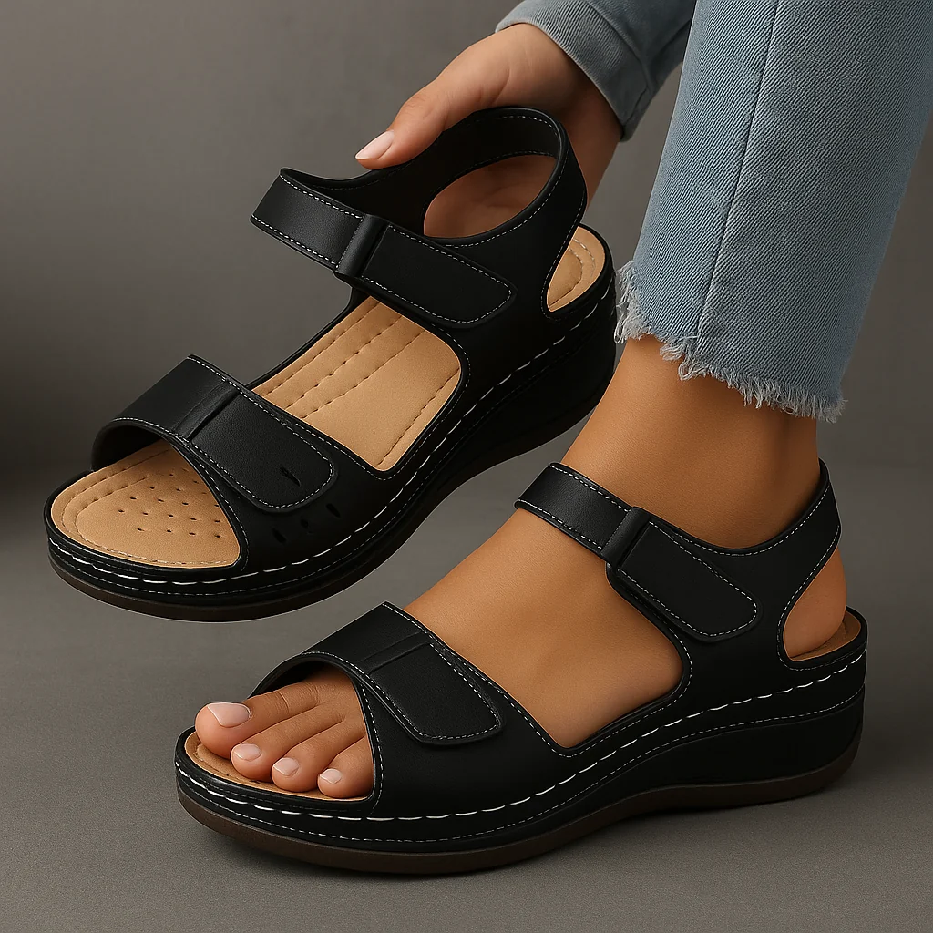Orthopedic Wedge Sandals with Adjustable Straps