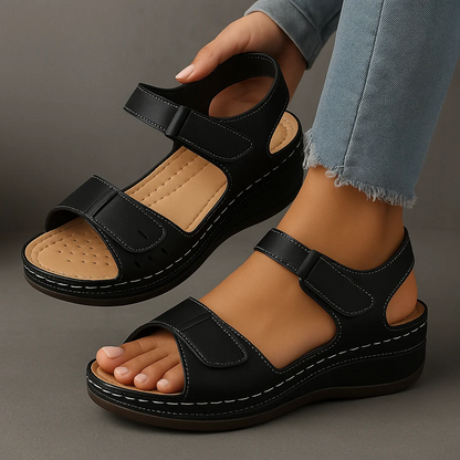 Orthopedic Wedge Sandals with Adjustable Straps