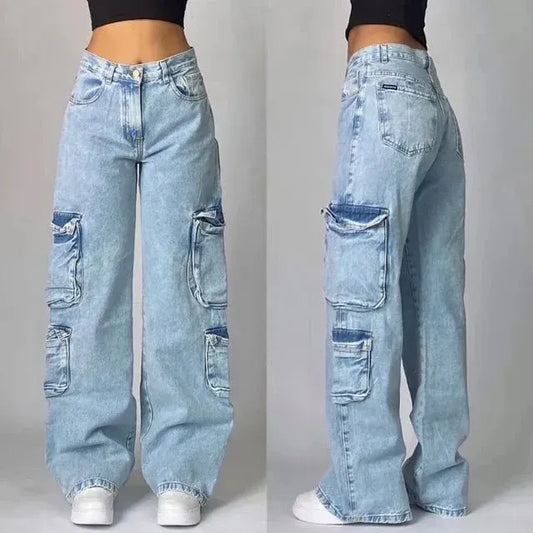 Baggy Cargo Jeans in 100% Cotton Denim
