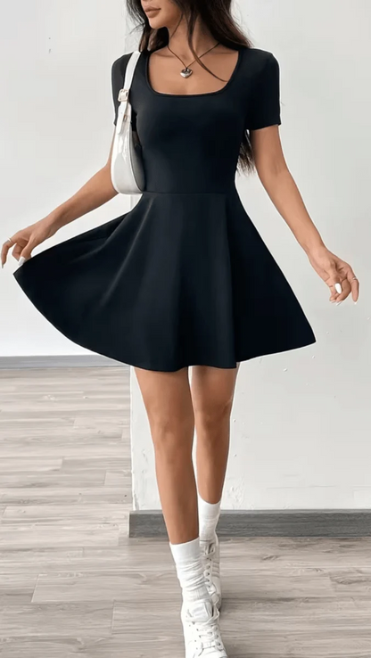 Brianna Fitted Flared Mini Dress