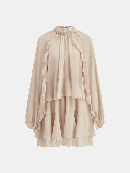 Candy Ruffle Chiffon Mini Dress