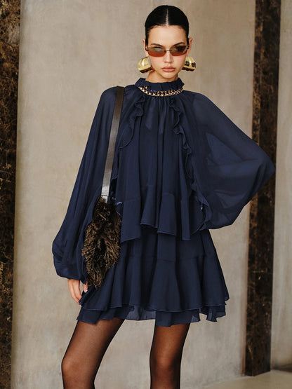 Candy Ruffle Chiffon Mini Dress