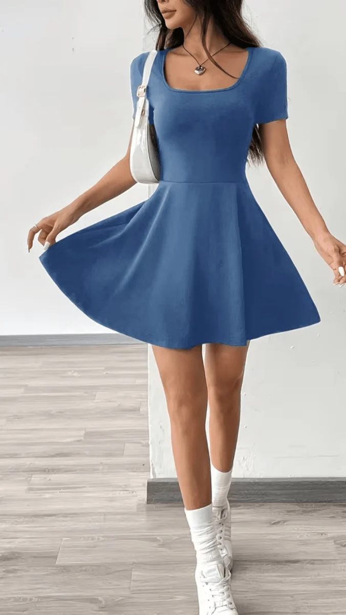 Brianna Fitted Flared Mini Dress
