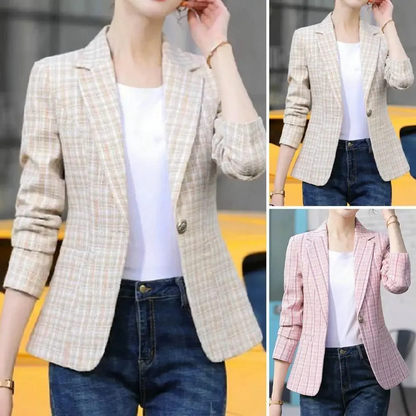 Women's Checkered Blazer