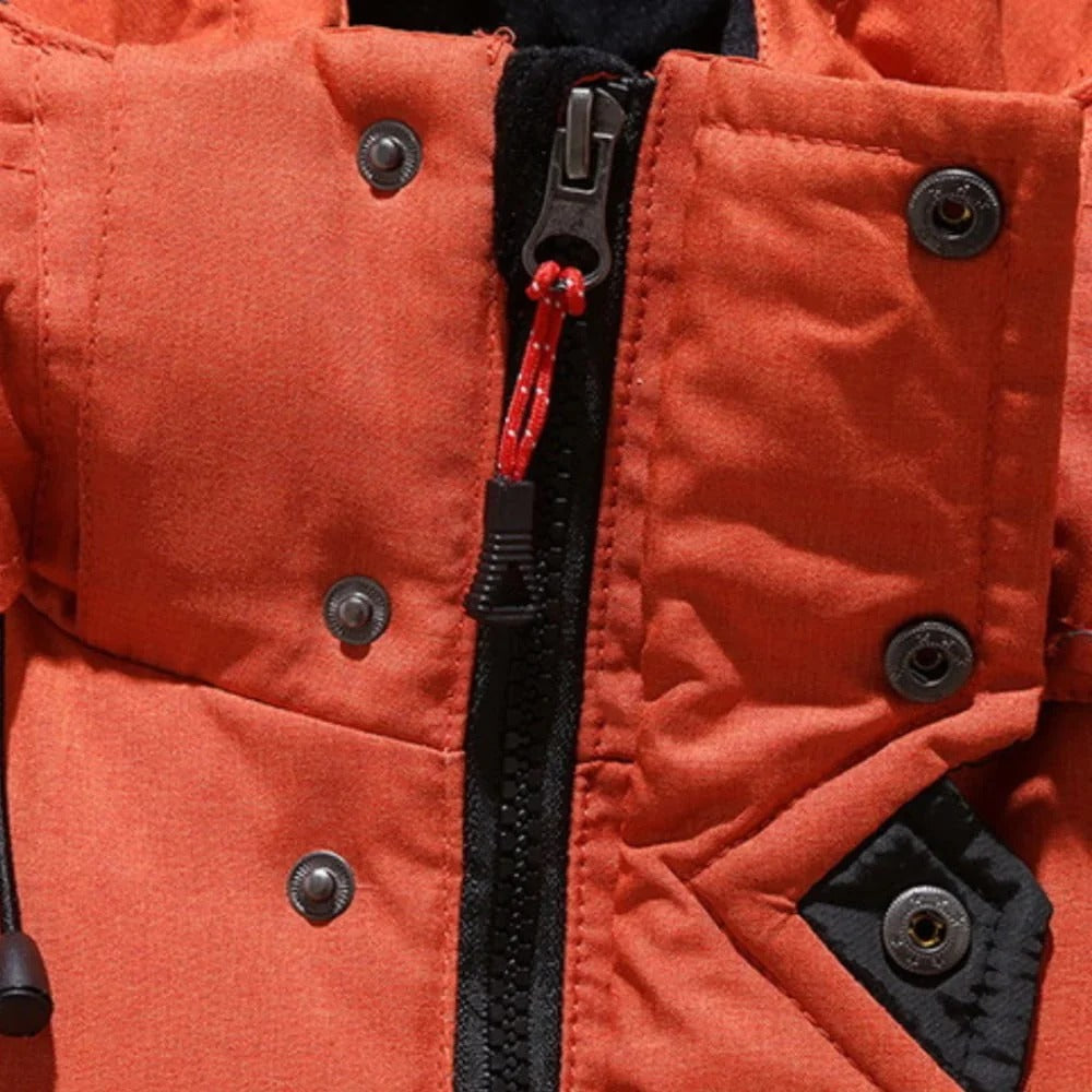 Down Winter Jacket with Removable Hood