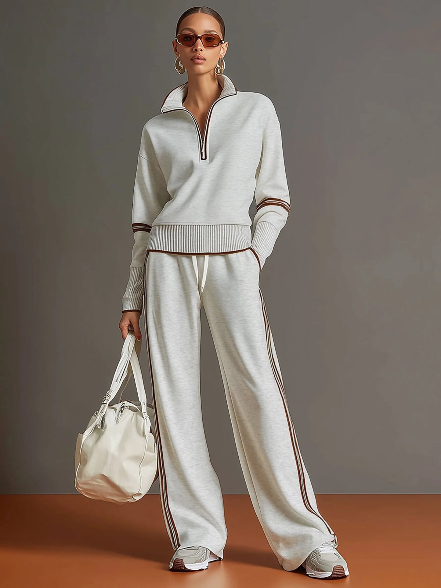 Lori Half-Zip Sweatshirt and Trouser Set