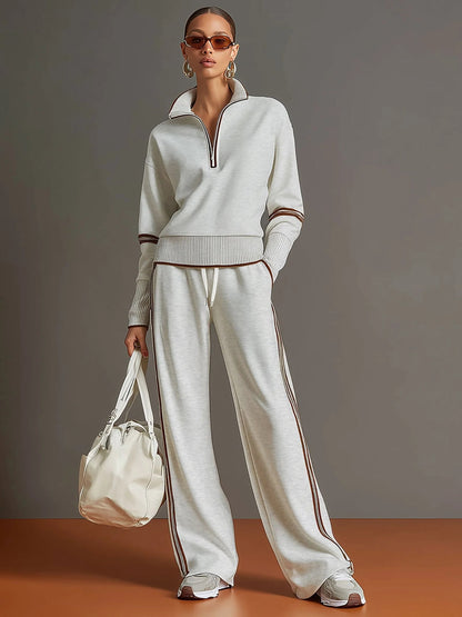 Lori Half-Zip Sweatshirt and Trouser Set