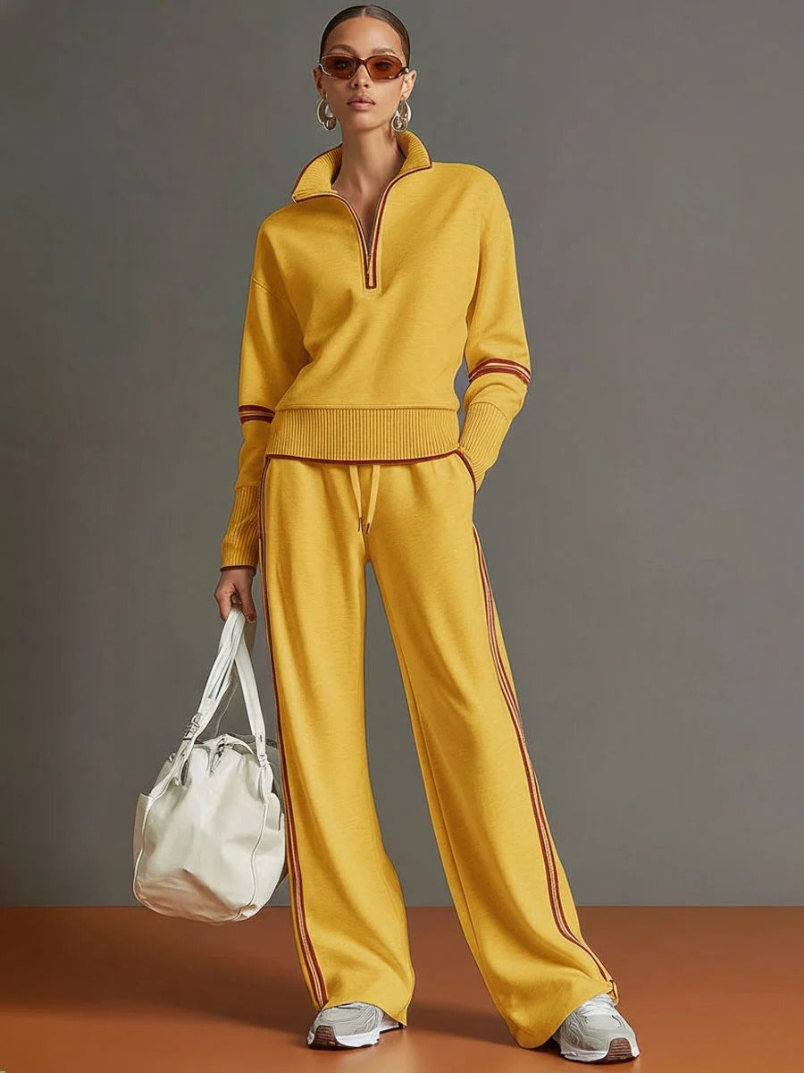 Lori Half-Zip Sweatshirt and Trouser Set