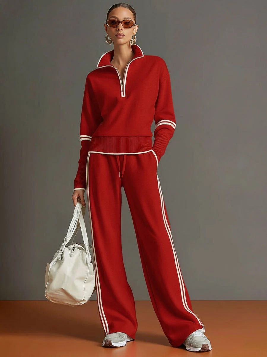 Lori Half-Zip Sweatshirt and Trouser Set