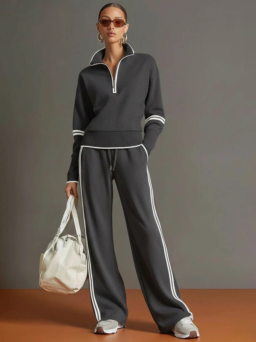 Lori Half-Zip Sweatshirt and Trouser Set