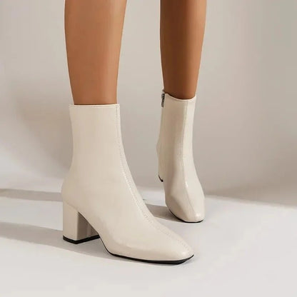 Elegant Ankle Boots in Faux Leather