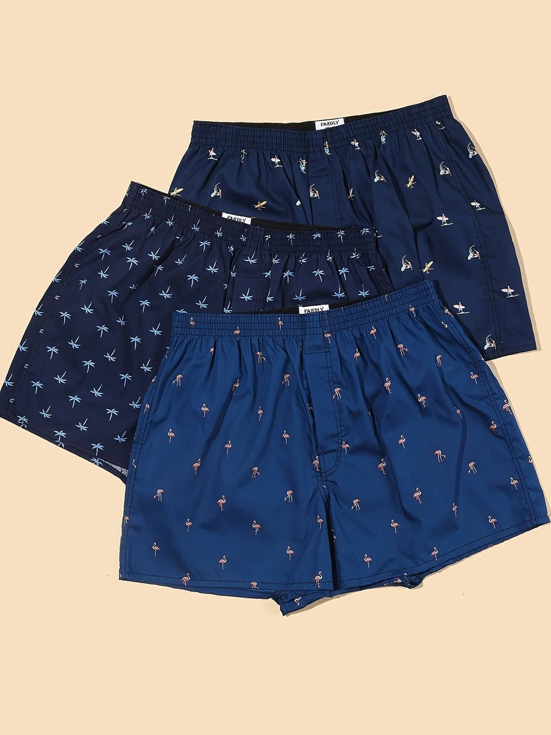 Men's Plant Print Boxers (Pack of 3)