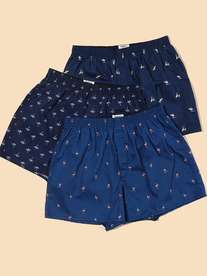 Men's Plant Print Boxers (Pack of 3)