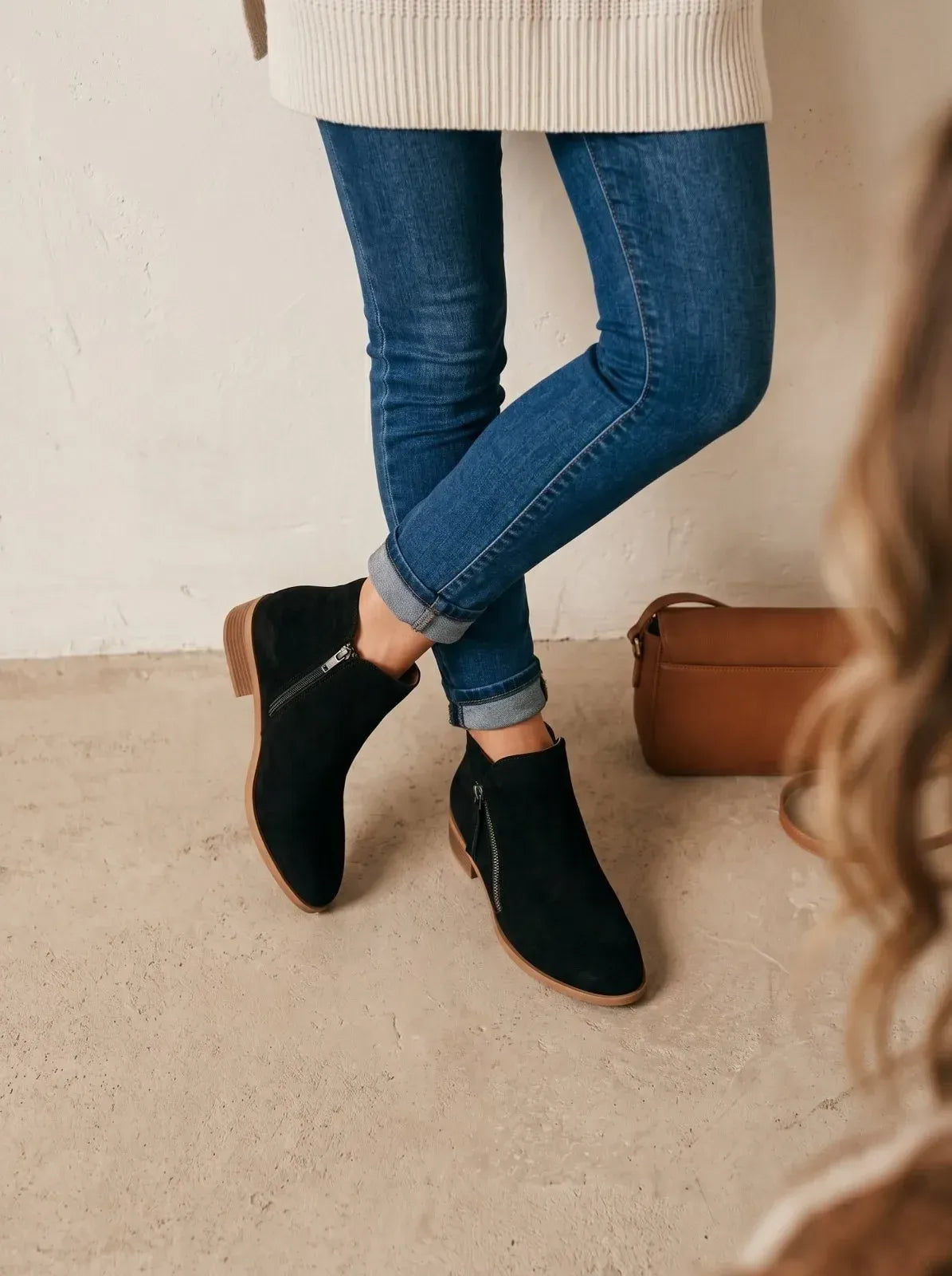 Casual Suede Ankle Boots with Side Zipper