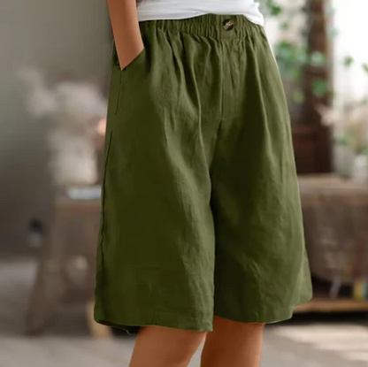 Women's Relaxed Bermuda Shorts with Elastic Waist