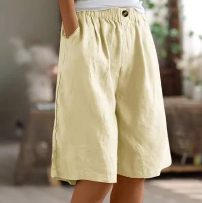 Women's Relaxed Bermuda Shorts with Elastic Waist