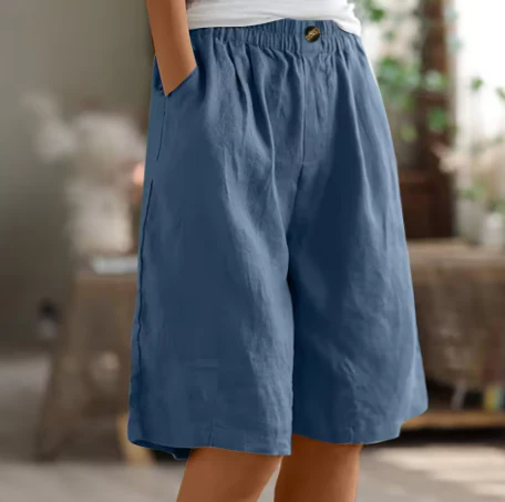 Women's Relaxed Bermuda Shorts with Elastic Waist