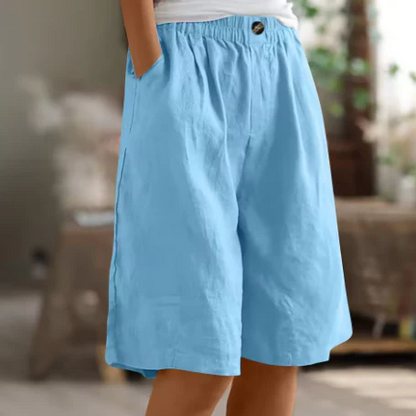 Women's Relaxed Bermuda Shorts with Elastic Waist