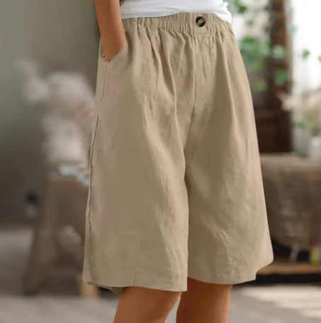 Women's Relaxed Bermuda Shorts with Elastic Waist