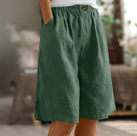 Women's Relaxed Bermuda Shorts with Elastic Waist