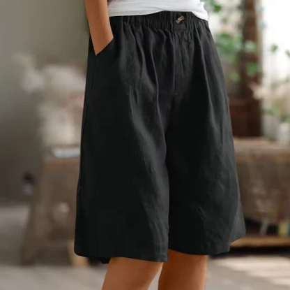 Women's Relaxed Bermuda Shorts with Elastic Waist