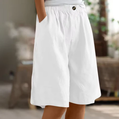 Women's Relaxed Bermuda Shorts with Elastic Waist