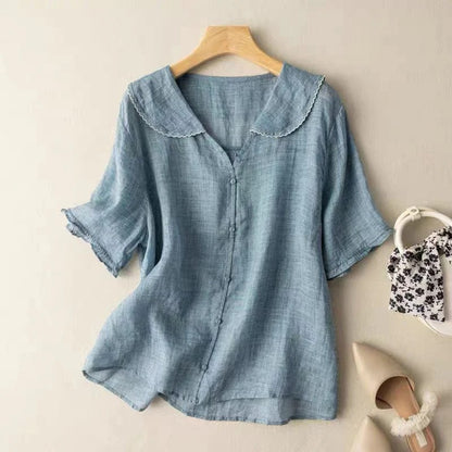 Vintage Blouse with Scalloped Collar