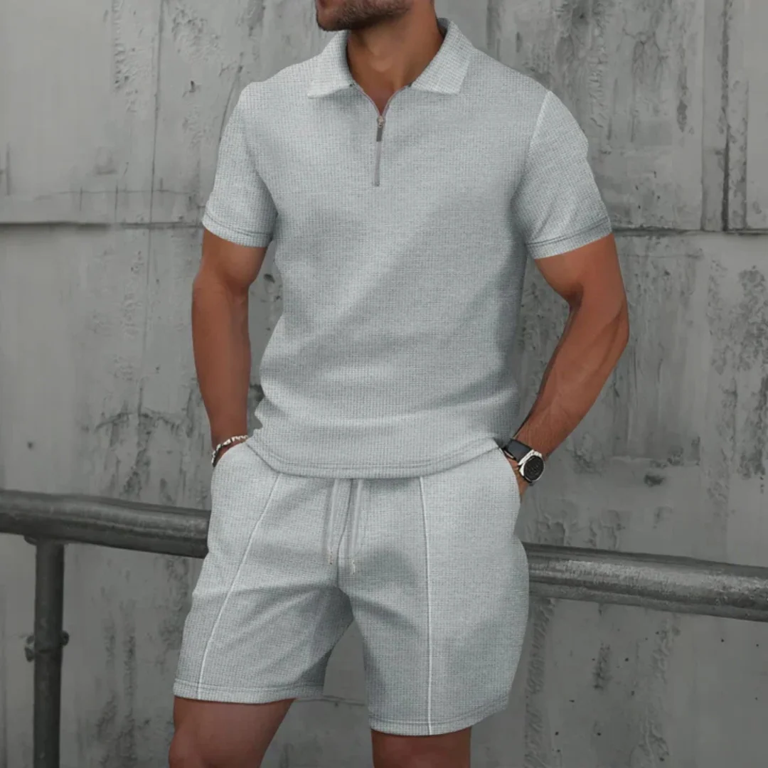 Men's Zip Polo and Shorts Co-Ord Set