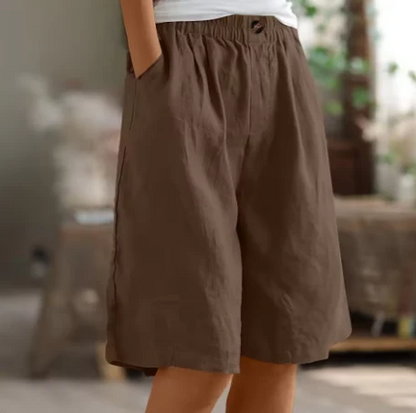 Women's Relaxed Bermuda Shorts with Elastic Waist