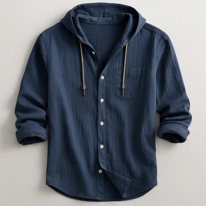 Linen Hooded Shirt