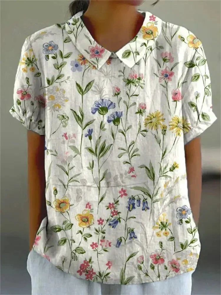 Relaxed Floral Shirt with Breathable Fabric