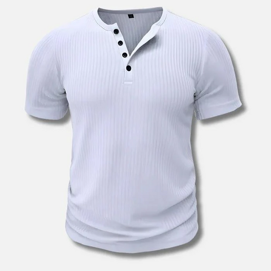 Men's Muscle Fit Half-Button T-Shirt
